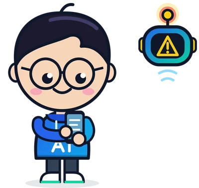Mark cầm điện thoại, Bit báo động