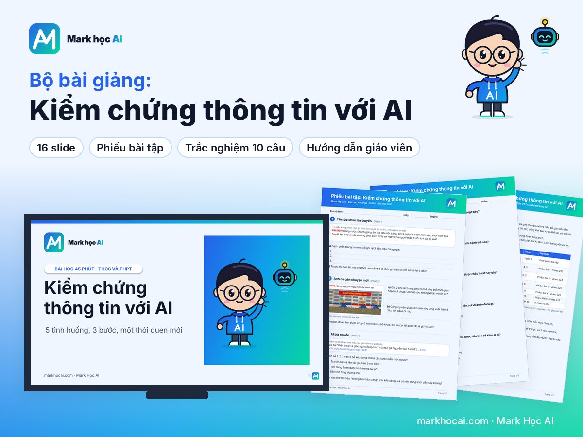 Bìa bộ bài giảng Kiểm chứng thông tin với AI